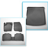 Conjunto de alfombrilla para maletero y alfombrillas para el interior del coche TPE para: Ford S-Max III Monovolumen (09.2015-2023) - 5 plazas; también para híbridos; sin tercera fila