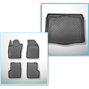 Conjunto de alfombrilla para maletero y alfombrillas para el interior del coche 