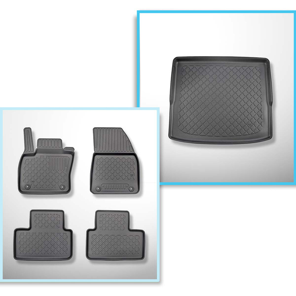 Conjunto de alfombrilla para maletero y alfombrillas para el interior del coche TPE para: Volvo XC40 SUV (03.2018-....)