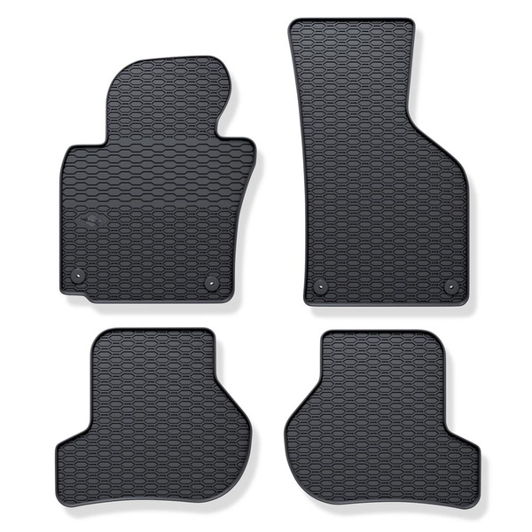 Alfombrillas de goma adecuadas para Skoda Octavia II Familiar, Liftback (2004-2013) - alfombras para coche - negro - 4 unidades