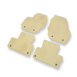 Alfombrillas de Velour adecuadas para Volvo XC70 II Crossover (2007-2016) - alfombras para coche - Premium color beige