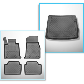Conjunto de alfombrilla para maletero y alfombrillas para el interior del coche 