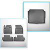 Conjunto de alfombrilla para maletero y alfombrillas para el interior del coche TPE para: Peugeot 3008 II SUV (11.2016-11.2023) - maletero inferior preparado para suelo móvil del maletero; bajo / sin suelo móvil del maletero (Flex Floor); no para la versi