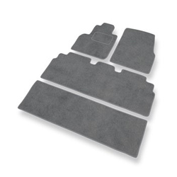 Alfombrillas de Velour adecuadas para Renault Grand Espace IV Monovolumen (2003-2014) - alfombras para coche - Premium color gris