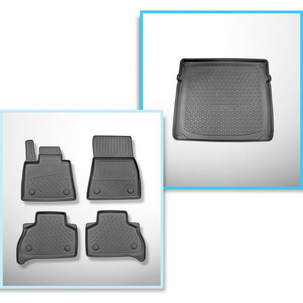 Conjunto de alfombrilla para maletero y alfombrillas para el interior del coche TPE para: BMW X5 G05 SAV (11.2018-....) - 5 plazas, con persiana eléctrica; sin tercera fila; anche Plug-in Hybrid
