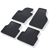 Alfombrillas de goma adecuadas para Volkswagen Tiguan I SUV (2007-2015) - alfombras para coche - negro - 4 unidades