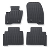 Alfombrillas de goma adecuadas para Ford S-Max II Monovolumen (2015-2023) - alfombras para coche - negro - 4 unidades