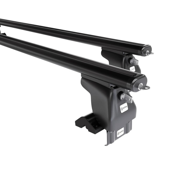 Portaequipajes de techo adecuadas para Kia Rio mk I Berlina (2000-2005) - baca negra para coche - barras para techo de coche - sin puntos de montaje - aluminio