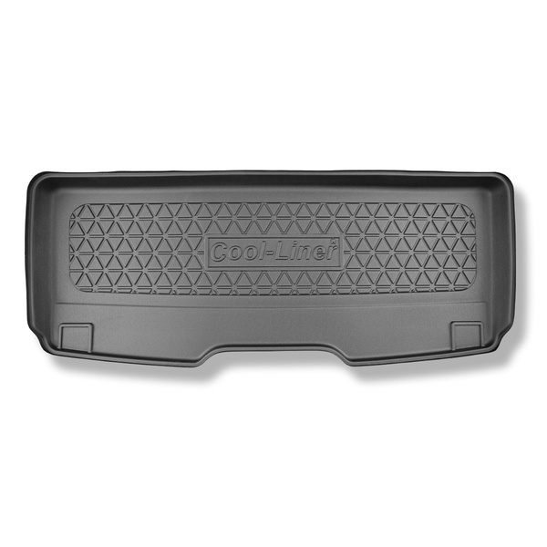 Alfombra para maletero adecuada para Volkswagen Multivan T7 Furgoneta (10.2021-....) - Protector maletero - Alfombrilla maletero antideslizante - distancia entre ejes corta; para detrás de la 3a fila de asientos; también versión eHybrid PHEV