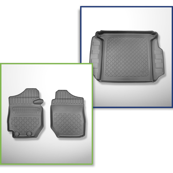 Conjunto de alfombrilla para maletero y alfombrillas para el interior del coche TPE para: Suzuki Jimny II GJ Pro SUV (2021-....) - 2 plazas; también versión Pro; con transmisión manual