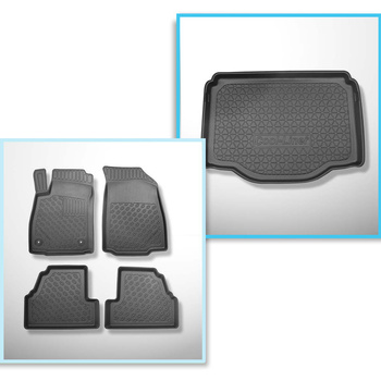 Conjunto de alfombrilla para maletero y alfombrillas para el interior del coche TPE PREMIUM para: Chevrolet Trax Crossover (05.2013-06.2019) - también versión Allroad