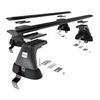 Portaequipajes de techo adecuadas para Volvo V50 Familiar (2004-2012) - baca negra para coche - barras para techo de coche - sin puntos de montaje - aluminio