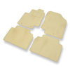 Alfombrillas de Velour adecuadas para Kia Rio III Hatchback, Berlina (2011-2016) - alfombras para coche - Premium color beige