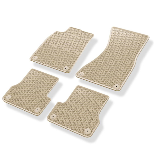 Alfombrillas de goma adecuadas para Audi A7 4G Sportback (2010-2018) - alfombras para coche - beige - 4 unidades
