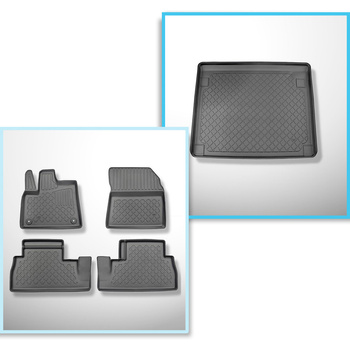 Conjunto de alfombrilla para maletero y alfombrillas para el interior del coche 