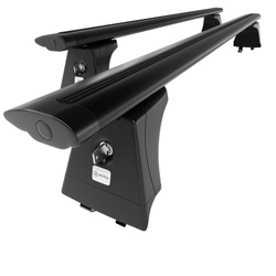 Portaequipajes de techo adecuadas para Hyundai i40 Familiar (2015-2018) - baca negra para coche - barras para techo de coche - railing integrado - aluminio