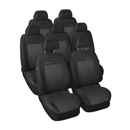 Fundas de asientos hechas a medida para Seat Alhambra II Furgonetaeta (2010-2020) con sillitas para niños en los asientos traseros - E3