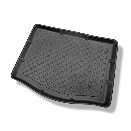 Alfombra para maletero adecuada para Ford Focus III Hatchback (03.2011-08.2018) - Protector maletero - Alfombrilla maletero antideslizante - con rueda de repuesto provisional o kit de reparación