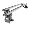 Portaequipajes de techo adecuadas para Renault Captur I SUV (2013-2019) - baca plata para coche - barras para techo de coche - sin puntos de montaje - aluminio