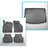 Conjunto de alfombrilla para maletero y alfombrillas para el interior del coche TPE para: Seat Leon IV KL Hatchback (03.2020-....) - maletero superior; suelo móvil en la posición superior; no para la versión mHEV