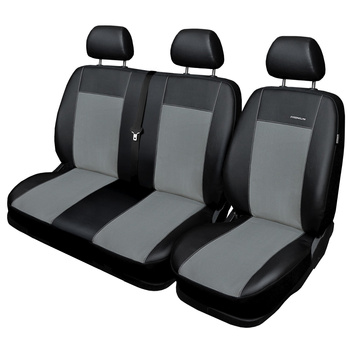 Fundas de asientos hechas a medida para Fiat Doblo III FL Furgoneta (2014-2019) separación 2/1 - gris