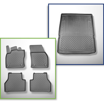 Conjunto de alfombrilla para maletero y alfombrillas para el interior del coche 