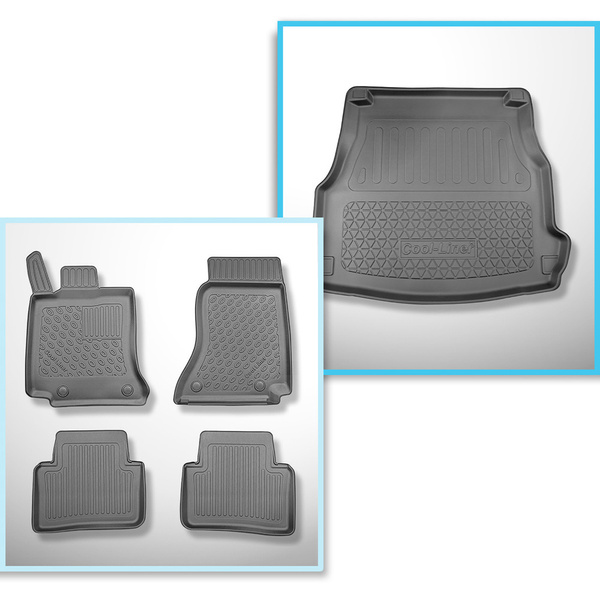 Conjunto de alfombrilla para maletero y alfombrillas para el interior del coche TPE para: Mercedes-Benz Classe C W206 Berlina (06.2021-....) - no adecuado para versión Plug-in híbrida