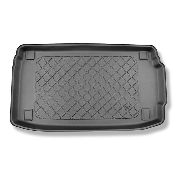 Alfombra para maletero adecuada para Hyundai i20 III BC3 Hatchback (10.2020-....) - Protector maletero - Alfombrilla maletero antideslizante - maletero superior; doble suelo en la posición superior; también para híbridos; con subwoofer