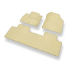 Alfombrillas de Velour adecuadas para Renault Grand Scenic IV Monovolumen (2016-2022) - alfombras para coche - Premium color beige