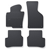 Alfombrillas de goma adecuadas para Volkswagen Passat B7 Berlina, Variant (2010-2014) - alfombras para coche - negro - 4 unidades