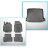 Conjunto de alfombrilla para maletero y alfombrillas para el interior del coche TPE para: Renault Clio IV Sport Tourer (03.2013-2023) - maletero superior