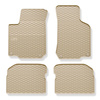 Alfombrillas de goma adecuadas para Seat Leon I Hatchback (1999-2005) - alfombras para coche - beige - 4 unidades