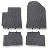 Alfombrillas de goma adecuadas para Kia Picanto II Hatchback (2011-2016) - alfombras para coche - negro - 4 unidades