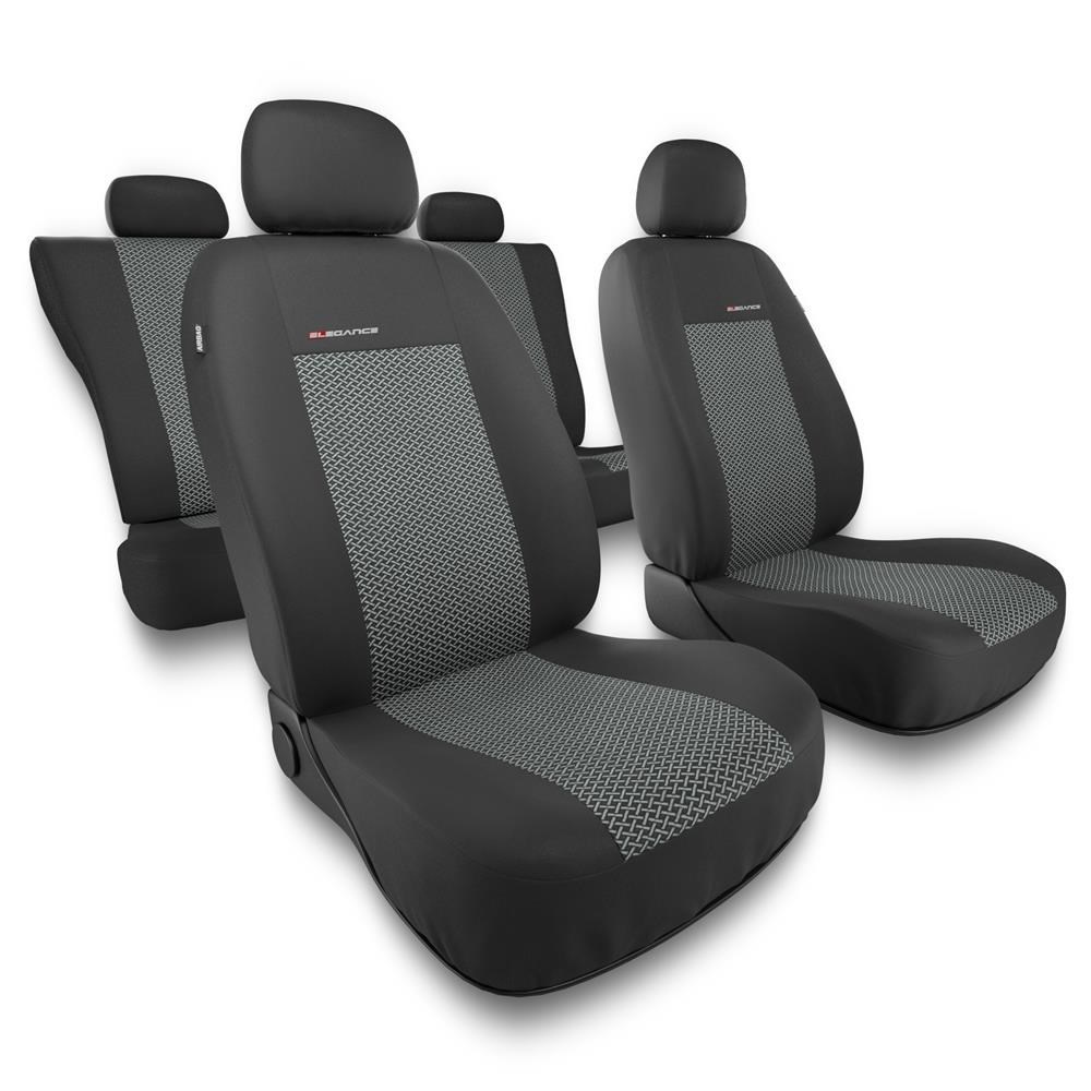 Fundas universales para asientos de coche para Seat Ibiza I, II, III, IV, V  (1984-2019) - UNE-2 Modelo 2 (gris)