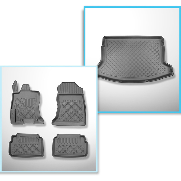 Conjunto de alfombrilla para maletero y alfombrillas para el interior del coche TPE para: Subaru XV II e-Boxer SUV (12.2019-10.2023)