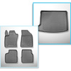 Conjunto de alfombrilla para maletero y alfombrillas para el interior del coche TPE para: Jeep Compass II MP 4xe Plug-in Hybrid SUV (07.2020-....) - maletero superior; suelo móvil en la posición superior