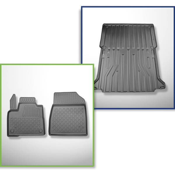 Conjunto de alfombrilla para maletero y alfombrillas para el interior del coche TPE para: Mercedes-Benz Citan W420 Furgoneta (10.2021-....) - separación corta de eje; no para la versión eléctrica