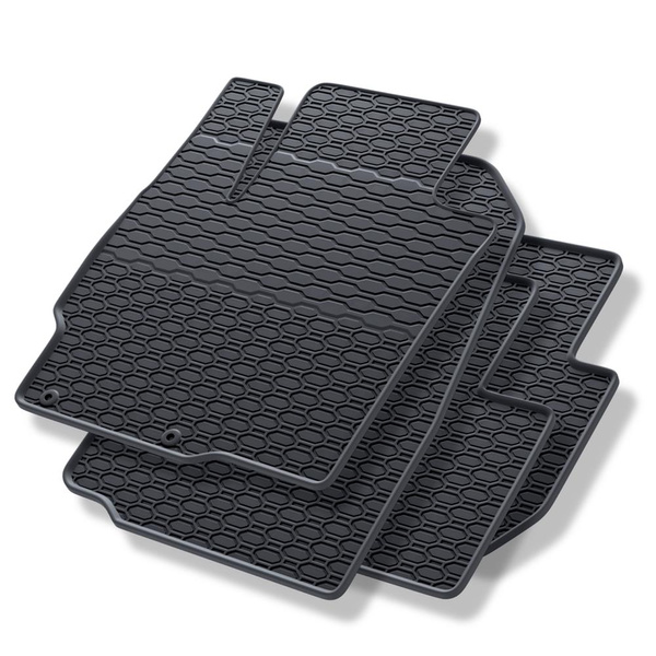 Alfombrillas de goma adecuadas para Peugeot 4007 SUV (2007-2012) - alfombras para coche - negro - 4 unidades
