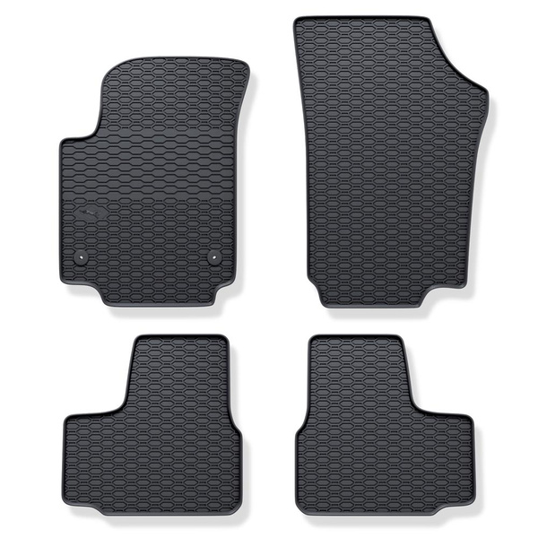 Alfombrillas de goma adecuadas para Seat Mii Hatchback (2011-2018) - alfombras para coche - negro - 4 unidades