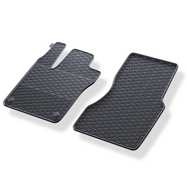Alfombrillas de goma adecuadas para Smart ForFour II Hatchback (2014-2019) - alfombras para coche - negro - 2 unidades