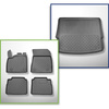 Conjunto de alfombrilla para maletero y alfombrillas para el interior del coche TPE para: Nissan X-Trail IV (T33) e-Power SUV (09.2022-....) - 5 plazas; maletero superior (para suelo móvil); sin tercera fila