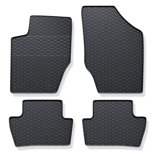 Alfombrillas de goma adecuadas para Citroen C4 Hatchback (2001-2010) - alfombras para coche - negro - 4 unidades