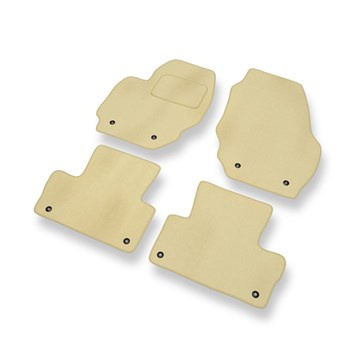 Alfombrillas de Velour adecuadas para Volvo XC60 I (2008-2017) - alfombras para coche - Premium color beige