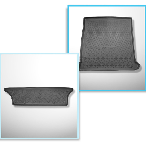 Conjunto de alfombrilla para maletero y alfombrillas para el interior del coche TPE para: Seat Alhambra I Furgonetaeta (1995-08.2010) - 7 plazas; tercera fila de asientos extraída
