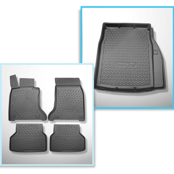 Conjunto de alfombrilla para maletero y alfombrillas para el interior del coche TPE PREMIUM para: BMW 5 E60 Berlina (07.2003-02.2010) - sin compartimento izquierdo