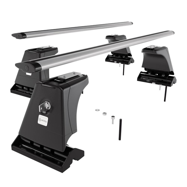 Portaequipajes de techo adecuadas para Peugeot 407 Berlina (2004-2010) - baca plata para coche - barras para techo de coche - puntos de montaje - aluminio