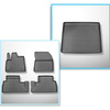 Conjunto de alfombrilla para maletero y alfombrillas para el interior del coche TPE para: Citroen Berlingo III Furgonetaeta (06.2018-....) - 5 plazas; separación corta de eje; también versión eléctrica; asientos ajustables y no ajustables en la 1ra fila