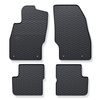 Alfombrillas de goma adecuadas para Opel Corsa E Hatchback, Furgoneta (2014-2019) - alfombras para coche - negro - 4 unidades