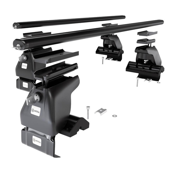 Portaequipajes de techo adecuadas para Mitsubishi Galant Berlina (1997-2005) - baca negra para coche - barras para techo de coche - sin puntos de montaje - aluminio