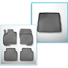 Conjunto de alfombrilla para maletero y alfombrillas para el interior del coche TPE para: Honda CR-V RW V SUV (10.2018-07.2023) - 5 plazas; maletero superior (borde de carga del maletero igualado); suelo móvil en la posición superior; también para híbrido